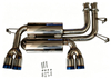 Quad 3" Blue Titanium Tip Stainless Steel Axle Back Exhaust for BMW M3 E46 2001-2006