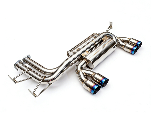 Quad 3" Blue Titanium Tip Stainless Steel Axle Back Exhaust for BMW M3 E46 2001-2006