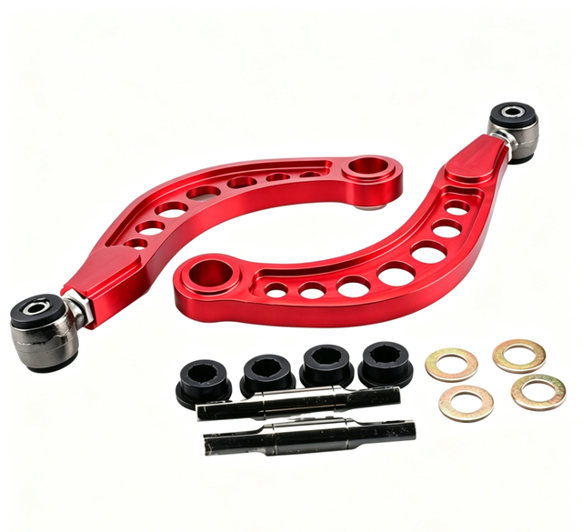 Adjustable Rear Upper Camber Arms for Honda Civic 06-11 FD2 - Red Anodized Aluminum